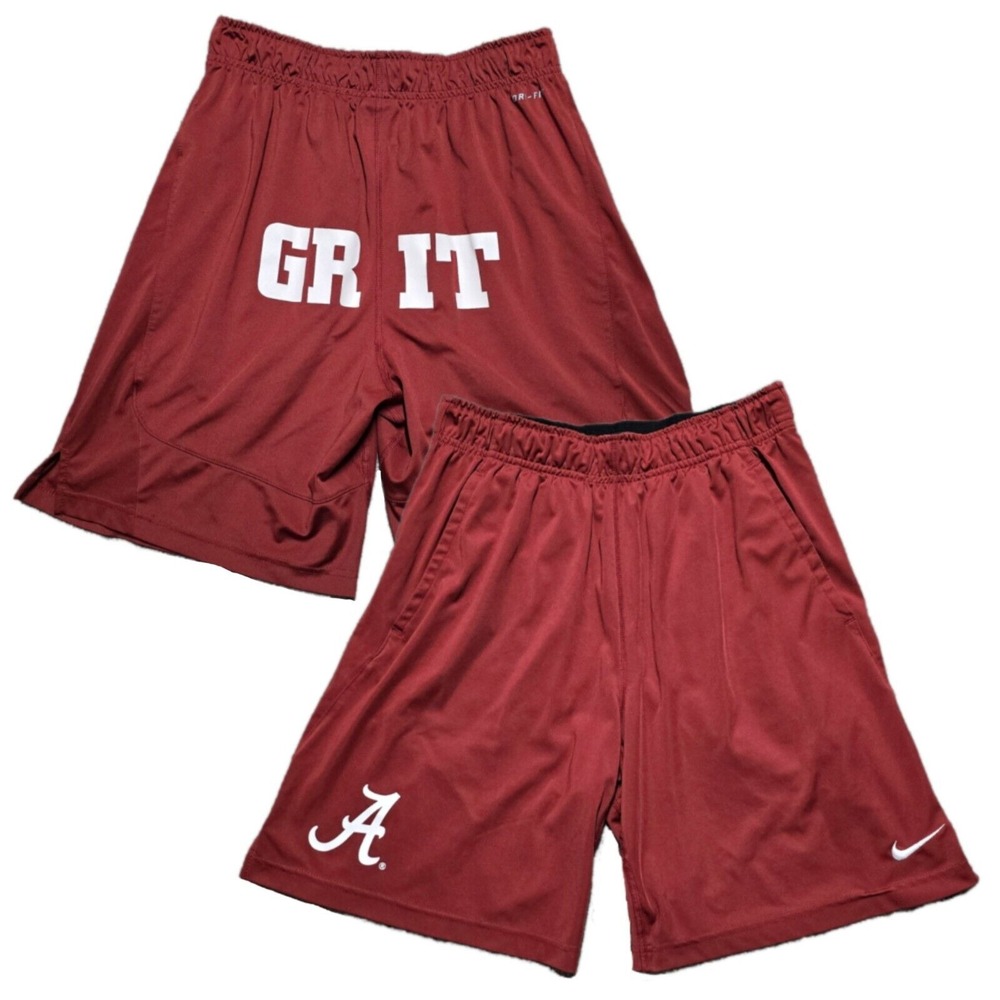 Rare Nike‎ Alabama Crimson Tide Bum Lettered Athletic Shorts Mens S Pockets
